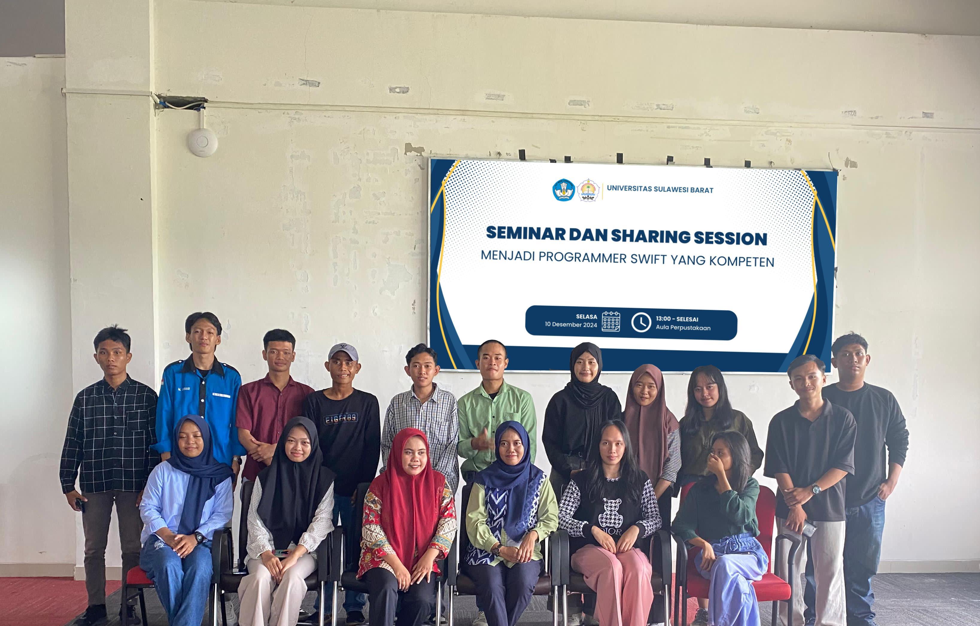 Seminar dan sharing Shession  : Menjadi progamer Swift kompoten dalam program studi Sistem Informasi 